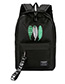 Fashion Black Leaf Pattern Decorated Backpack