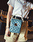 Fashion Blue Grids Pattern Decorated Bag