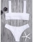 Sexy White Pure Color Decorated Swimwear(2pcs)