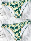 Sexy Green Flower Pattern Decorated Suspender Swimwear(2pcs)