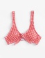 Sexy Red Grids Pattern Decorated Swimwear(2pcs)