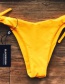 Sexy Yellow Pure Color Decorated Swimwear(2pcs)