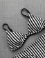 Sexy Black+white Stripe Pattern Decorated Swimwear(2pcs)