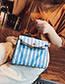 Fashion Blue Stripe Pattern Decorated Bag