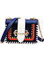 Fashion Red+blue Rivet Decorated Bag