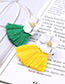 Fashion White+yellow Flower Shape Decorated Tassel Earrings