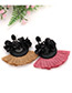 Fashion Black+claret Red Flower Shape Decorated Tassel Earrings