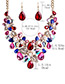 Fashion Multi-color Flower Shape Decorated Jewelry Set