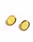 Fashion Gold Color Oval Shape Decorated Earrings