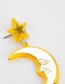 Fashion Yellow Moon Shape Decorated Tassel Earrings