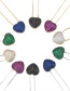 Fashion Blue+silver Color Heart Shape Decorated Necklace