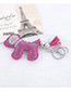 Fashion Plum Red Dogs Shape Decorated Keychain