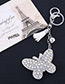 Fashion White Butterfly Shape Decorated Keychain