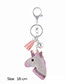 Fashion Pink Horse Shape Decorated Keychain