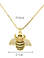 Fashion Rose Gold Full Diamond Decorated Bee Shape Necklace