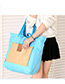 Fashion Blue Color-matching Decorated Laptop Bag