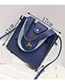 Fashion Blue Deer Shape Decorated Handbag