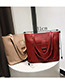 Fashion Red Buckle Shape Decorated Shoulder Bag (4 Pcs )