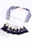 Fashion Black Tassel&pearl Decorated Necklace
