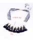 Fashion Black Tassel&pearl Decorated Necklace