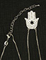 Fashion Silver Color+black Hand Shape Decorated Necklace