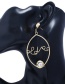 Fashion Black Letter Shape Decorated Earrings