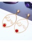 Fashion Red Letter Shape Decorated Earrings