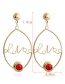 Fashion Red Letter Shape Decorated Earrings