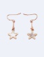 Fashion Rose Gold+black Star Shape Decorated Earrings