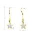 Fashion Rose Gold+white Star Shape Decorated Earrings