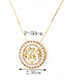 Fashion Golden Round Pendant Copper Plated Horse Eye Cubic Zirconia Necklace