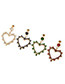 Fashion Gold Color+green Heart Shape Decorated Earrings