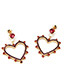 Fashion Gold Color+sapphire Blue Heart Shape Decorated Earrings