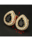 Fashion Gold Color+red Water Drop Shape Decorated Earrings