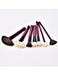 Fashion Claret Red Sector Shape Decorated Makeup Brush (7 Pcs)