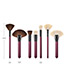 Fashion Claret Red Sector Shape Decorated Makeup Brush (7 Pcs)