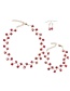 Fashion Red Bead Decorated Pure Color Jewelry Set