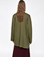 Fashion Olive Green Pure Color Decorated Coat