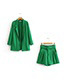 Fashion Green Long Sleeves Design Casual Coat