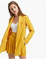 Fashion Yellow Long Sleeves Design Casual Coat