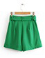 Fashion Green Pure Color Design Loose Shorts