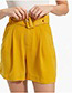 Fashion Yellow Pure Color Design Loose Shorts