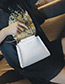 Fashion Silver Color Pure Color Decorated Simple Handbag
