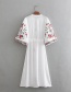 Fashion White Flower Pattern Decorated Dress