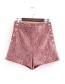 Fashion Red Pure Color Decorated Short Pants