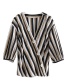 Fashion Black+white Stripe Pattern Decorated Blouse