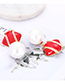 Fashion Rose Red Alloy Pearl Square Earrings