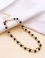 Simple Black+gold Color Bead Decorated Anklet