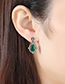 Fashion Silver Color+green Oval Shape Decorated Earrings