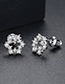 Simple Silver Color Flower Shape Decorated Earrings